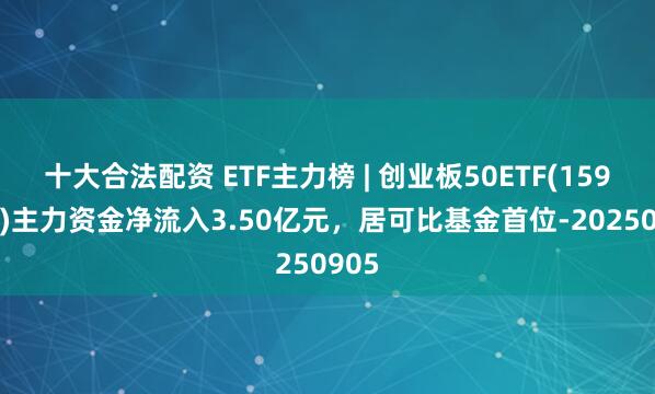 十大合法配资 ETF主力榜 | 创业板50ETF(159949)主力资金净流入3.50亿元，居可比基金首位-20250905